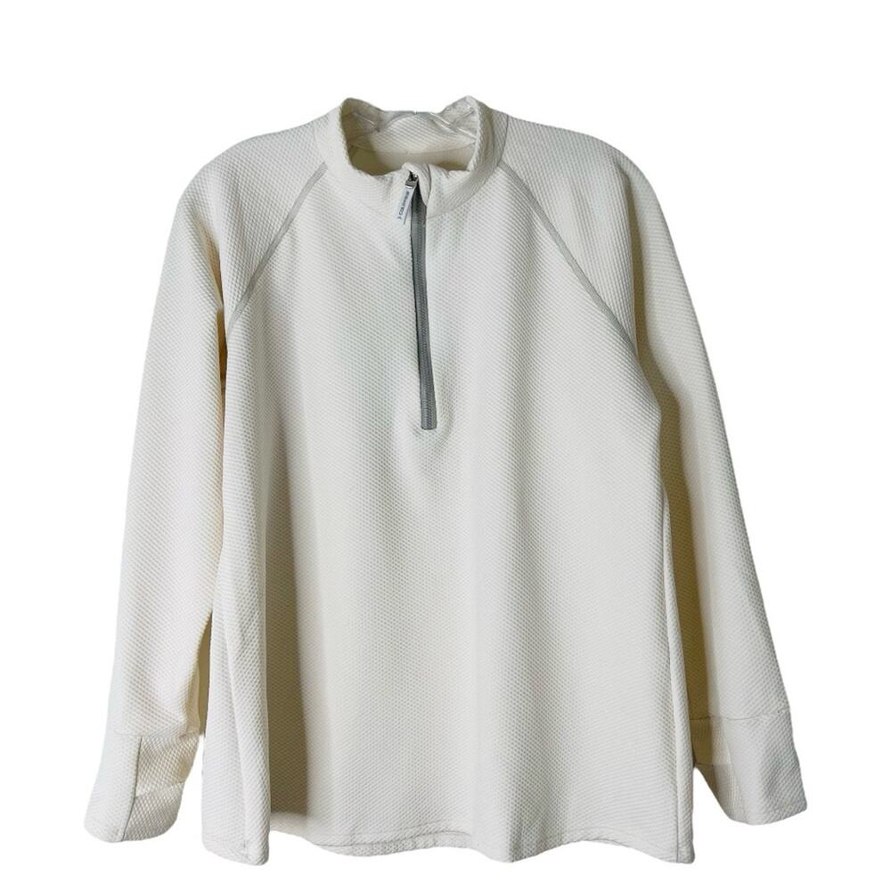 Coldpruf cream outdoor hiking activewear 1/4 zip stretchy top 2XL